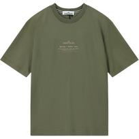 Stone Island Logotipo Spaudinys Laisvo Kirpimo Apvalia Kaklo Iškirpte Trumpomis Rankovėmis T-shirt Unisex viršutinė dalis L1S152100001S0285V005G XXL gray