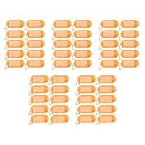 50Pcs Key Tags with Built-in Blank Label Paper Waterproof Anti-Scratch Protective Cover Color-Coded Office Key Labels tamsiai oranžinės spalvos