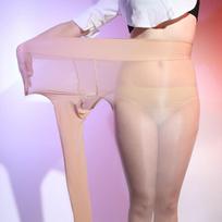Plus Size Stretchy Nylon High Waist Pantyhose 8D Horse Oil Shiny Anti-Hook Party Stockings Women Sexy Open Crotch Tights 1XL