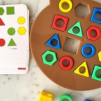 Educational Geometric Shape Matching Board Puzzle - Color  Shapes Learning Game Toy for  Kids Boys Girls green