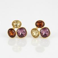 Delicate Maillard Style Brown Amber Color Stud Earrings for Women Vintage Coffe Rhinestone Earring Party Daily Wear Jewelry Gift brown