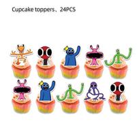 Lovely Roblox Rainbow Friends Birthday Party Cake Card Decorations Pack Smallcard