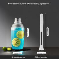 Cocktail Shaker & Measuring Jigger 2 Pcs Set Easy Grip Smooth Edge for Home Bar Small Gathering Bartending Use 500ML
