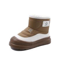 Unisex Boys Girls Warm Thickened Fleece Lined Soft Sole Ankle Snow Boots 26 chaki