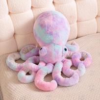 Spalvinga aštuonkojo pagalvėlė, pliušinis žaislas, lėlė, jūros gyvis, aštuonkojo lėlė, raminanti skudurinė lėlė vaikams 30cm（0.1kg）