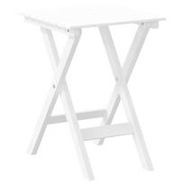 Folding Side Table White Solid Poplar Wood