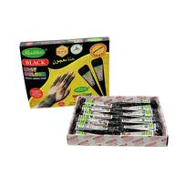 MADIHAS Henna Instant Black Cone Pack of 12 (28gm each)|Ready to Use Pre-Filled Cones For Dark Black Color, Bridal Mehndi & Long-Lasting Stain| E yellow