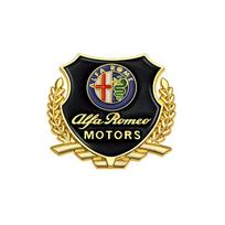 1/2pcs Car Metal Badge Sticker Markings Decor Body Car Accessories For Alfa Romeo Giulia Stelvio Tonale Giulietta Disco Volante FN3 black