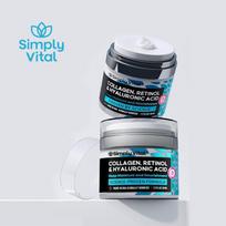 Kolageno Retinolio Hialurono Rūgšties Veido Kremas Giliai Drėkinantis Dienai Naktį Odos Priežiūra 50ml gray