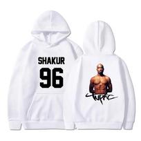 Gangsta rap 2Pac hoodie, artist graphic print sweatshirt, fan casual long-sleeved men's clothing, Sudaderas Hoody S white