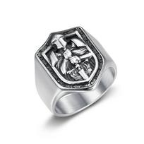 Men's Saint George Slay Dragon Rings Stainless Steel Punk Rock Cool Stuff Fashion Accessories Jewelry Gift Wholesale Size 7-13 7