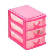 Plastic Desktop Drawer - Small Storage Case for Supplies and Jewelry raudona