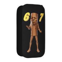 Triple T 67 Meme Tung Tung Tung Sahur  Speed Face  Pencil Case Pencilcases Pen Box Big Capacity Bag Zipper Stationery 21x10.5x5cm brown