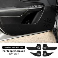 For Jeep Cherokee KL 2014-2023 Car Door Anti-Kick Protective Pad Protector Mats Cover Sticker Auto Interior Accessories Carbon Style black