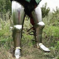 Medieval Larp Greaves Steel Leg Armor With Sabatons Shoes Knight Halloween Costume Leg Armor Steel Combat Leg Armor, Greaves, Sabatons black