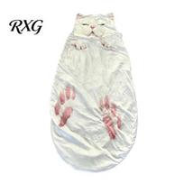 Cat Sleeping Bag Plush Envelope Bag, Winter Slumber for Men Women, Comfortable Animal Nap Mat Sack Home Travel 1 white