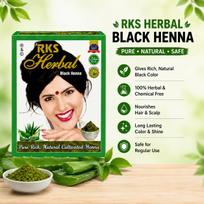 RKS Herbal Henna Mehendi for Hair Women & Men | Natural Black Hair Colour | Black Henna Powder | Herbal Hair Colour Powder | Grey Coverage | Long