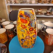 Gustav Klimt Keramikinė Vaza Prabangi Klimto Bučinys Gėlių Vaza Vestuvėms Gimtadienio Dovanoms Biurui Namams Dekoratyvinio Meno Tapybos Vaza orange