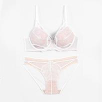 Sexy Pure‑Desire Lace Lingerie Set,Minimizer Push‑Up Anti‑Sagging Bra Set for Large Bust Women for Autumn 70B