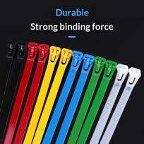 100Pcs Reusable Self-Locking Plastic Nylon Cable Tie Slipknot Cable Organizer Cable Tidy Lock Strap Zip Ties Binder one size