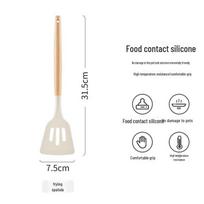 High-Temperature Food-Grade Silicone Non-Stick Stir-Fry Spatula for Woks white