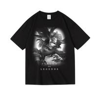2024 Games LOL League of Legends Men's Printed Women's Cotton Crew Neck Short Sleeve Half Sleeve T-Shirt Men's Women's T-Shirt S gray