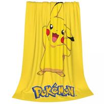 Pokemon Pikachu Anime Fleece Throw Blankets Cute Cartoon Game Blankets for Home Couch Soft Quilt 30x40in yellow