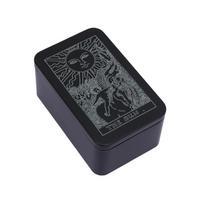 Playings Cards Box Trading Card Case Tarots Storage Can Card Organizers Card Case Empty Metal Storage Box for Game Cards black