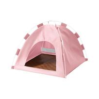 Pet Tent House Portable Removable Lightweight Teepee Dogs Cats Indoor Outdoor Kennels Waterproof for Camping Convenient S rožinė