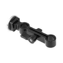 15mm Double Hole Pipe Clamp 15mm Rod Clamp Rail Block Connecting Mount Replacement for Camera Extension Handles 1 black