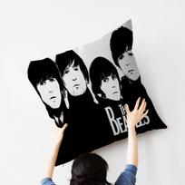 Band Singer The B-Beatles Pillow Gifts Home Office Furnishings Bedroom Sofa Car Cushion Cover case 45x45cm 12x12Inch white