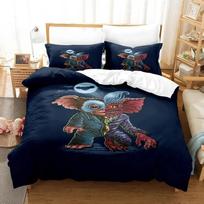 Gremlins Viengulis Dvigulis Pilnas Karalienės Karališko Dydžio Patalynės Komplektas Suaugusių Vaikų Miegamojo Antklodės Užvalkalas Komplektas 70x133cm 3pcs black