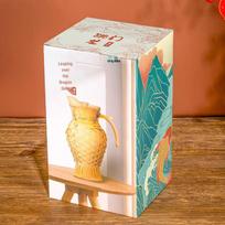 Dragon Gate Fish Glass Water Pitcher Set white