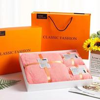 Coral Fleece Towel Gift Set - Three-Piece Souvenir for Annual Meetings or Special Occasions. Standard (Towel 35*75cm, Bath Towel 140*70cm) beige