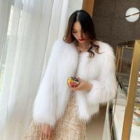 Autumn and winter new imitation fur women's imitation mink coat slim and thin short long hair light plush women's clothing S balta