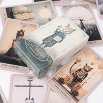 Surrealist Cat Tarot Cards - Aesthetic 78-Card Whimsical Deck with Soft Pastel Illustrations 10.3*6cm smėlis