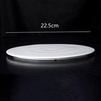 White Ceramic Steak Plate Sushi Cake Dessert Flat Plate Characteristic El Restaurant Dinner Plate Round Western Food Plate Quality black