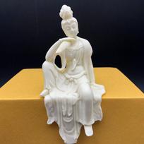 Carved Nut Guanyin Buddha Statue Compassionate Goddess Feng Shui Ornament Home Office Meditation Buda Statues Buda Figure China Mainland white
