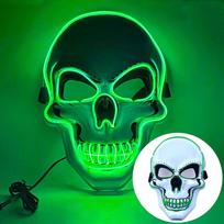 Fashion Horror Halloween Skull Mask LED Light Halloween Cosplay Mask Cosplay Costume Party Supplies Party Makeup Ball žalia