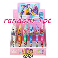 6PCS Adorable K-POP Gel Writing Tools Demon Hunters Press 0.5mm Black Ink Acrylic Patch High-Value School Stationery for Students
