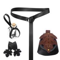 1 rinkinys Viduramžių Renesanso kostiumų rinkinys PU odos diržas Buteliukas su eliksyru Puodelio laikiklis Sijonas Žygiai Helovino Cosplay black