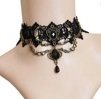 Black Lace Choker Necklace Halloween Collar Choker Steampunk Party Jewelry black