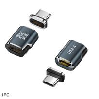 Professional PD 240W USB-C Magnetic Adapter 80Gbps 8K 60HZ Type C Converter Fast Charging Female to Male USB4.0 Adapter Laptop
