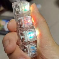 Fidgeting Toys Led Keyboard Keychain Crystal Clicker Tactile Plaything For Stress Ease Keyboard Keychain Fidget Gadget For Adults Kids gray