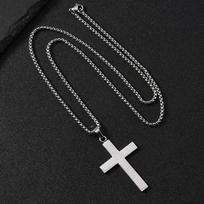 Stainless Steel The Lords Prayer Cross Pendant Necklace For Men Women Christian Prayers Jewelry Accessories