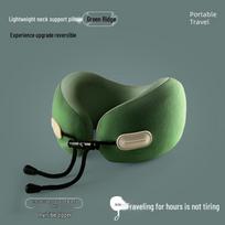 Compact Memory Foam Travel Neck Pillow - Foldable U-Shape for Airplane and Nap Comfort black