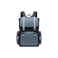 MICHAEL KORS Cooper classic presbyopic flap design, artificial leather patchwork, school bag, backpack, men's style, denim blue and navy blue mėlyna