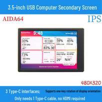 3.5  Type-C HD IPS Monitor Sub-screen, USB Connection, Aida64 Compatible 3.5-inch sub-screen