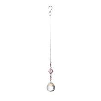 Crystal Ball Suncatcher Solar Powered with LED Light Colorful Rainbow Prism Pendant Waterproof rožinė
