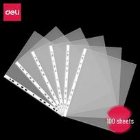 Deli A4 11-Hole Transparent File Pockets gray